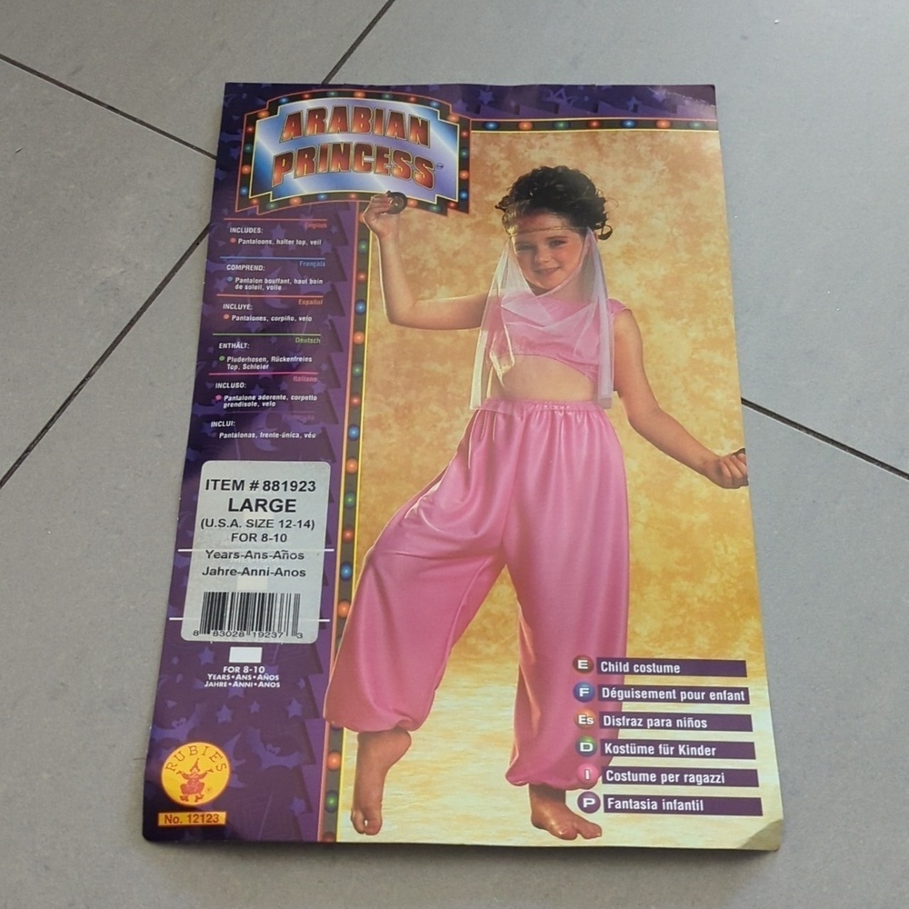 Pink Arabian Princess Costume for Kids - Size 8-10 New